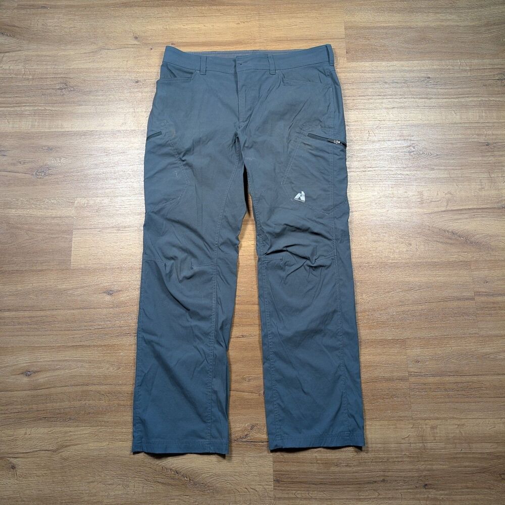 Eddie Bauer First Ascent Guide Pro Pants Men 36x32(31) Blue Stretch Hiking Flaw*